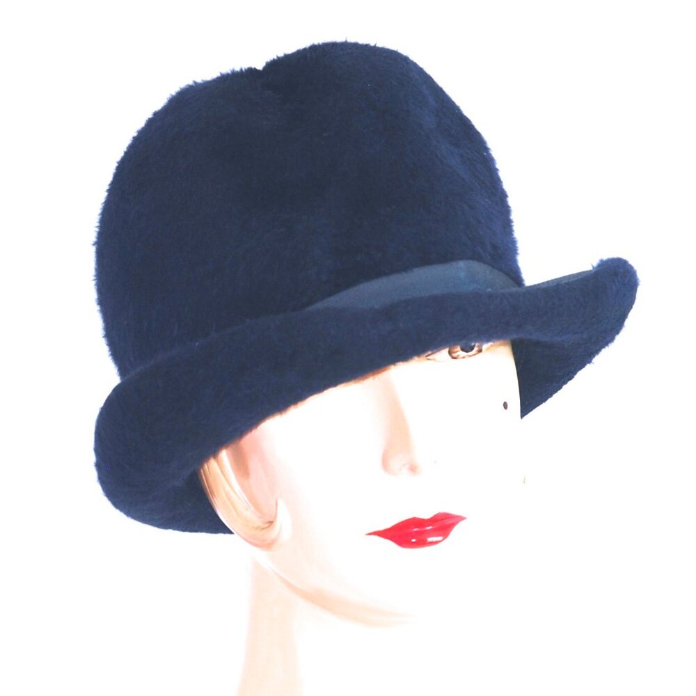 Lilly Dache Vintage Dark Blue Fur Felt Hat